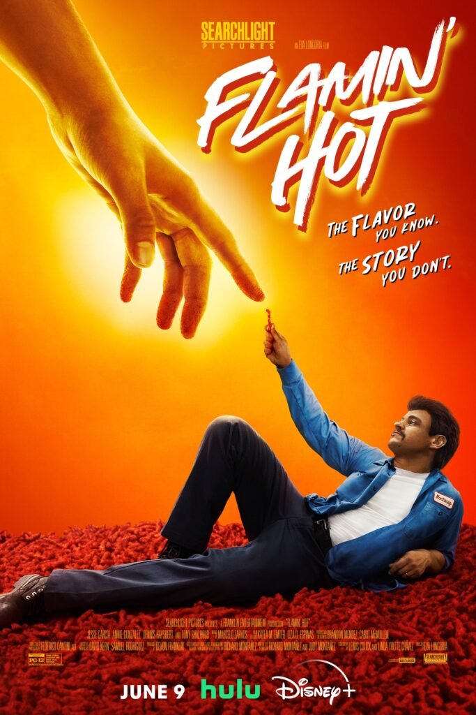 Flamin' Hot Review - Official Poster of 'Flamin' Hot' now streaming on Hulu and Disney+